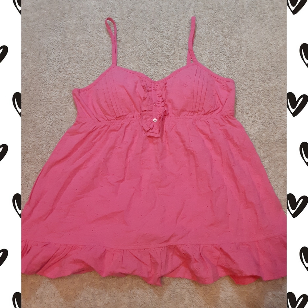 Adorable Flowy Pink Lei Tank Top NWOT L
